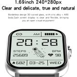 GT20 1 69 inch TFT-scherm IP67 waterdichte slimme horloge  ondersteuning muziekcontrole / Bluetooth-oproep / hartslagmeting / bloeddrukmeting  stijl: stalen band (zilver)