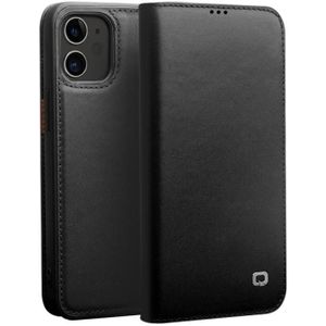 QIALINO Business Horizontale Flip Lederen Case met Holder & Card Slots & Wallet Voor iPhone 12 mini(Zwart)