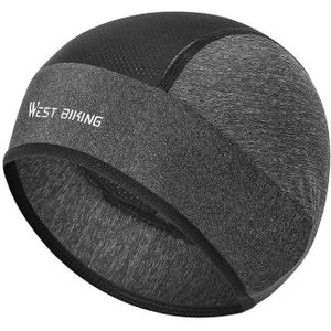 WEST BIKING Zomer rijden ice silk cap winddichte cap dunne binnenkap ademend en sneldrogende helm voering cap  grootte: one size (grijs)