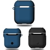 Frosted rubber Paint + PC Bluetooth koptelefoon Case anti-verloren opbergtas voor Apple AirPods 1/2 (blauw)