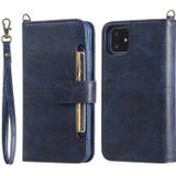 Voor iPhone 11 multifunctioneel afneembaar horizontaal horizontaal lederen tas met kaartsleuven & houder & portemonnee & fotoframe(blauw)