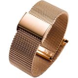 22mm 304 Stainless Steel Single Buckle Replacement Strap Watchband(Rose Gold)