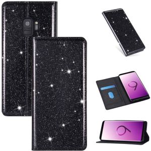 Voor Samsung Galaxy S9 Ultrathin Glitter Magnetic Horizontal Flip Leather Case met Holder & Card Slots(Zwart)