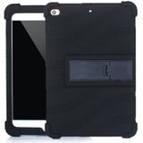 Voor iPad mini 5 / 4 Tablet PC Siliconen beschermhoes met onzichtbare beugel(zwart)