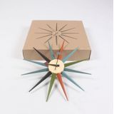 Eenvoudige moderne zon klok creatieve Home accessoires Wandklok (log kleur Pole)