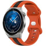 Voor Huawei Watch GT3 Pro 46 mm 20 mm vlindergesp tweekleurige siliconen horlogeband (oranje + zwart)