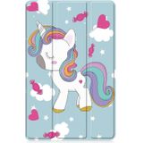 Voor Samsung Galaxy Tab A9 Custer Painted 3-voudige houder Smart lederen tablethoes (Unicorn)