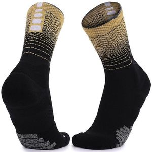 Verdikte High-Top Sports Sokken Antislip Mid-Tube Sokken  Grootte: Gratis grootte (zwart goud)
