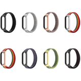 For Xiaomi Mi Band 6 / 5 / 4 / 3 Mijobs CS Lightweight Breathable Nylon Replacement Watchband(Rainbow Rose gold)