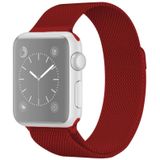 Voor Apple Watch Series 6 & SE & 5 & 4 40mm / 3 & 2 & 1 38mm Milanese Loop Magnetic Stainless Steel Watchband (Rose Red)