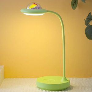 MU65 4W Cute Pet Space Flying Schotel Tafellamp Student Dormitory Leren USB Eye Protection Reading Atmosphere Lamp (Groen)