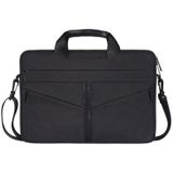 14 1 inch ademende slijtagebestendige Fashion Business schouder handheld rits laptoptas met schouderriem (zwart)
