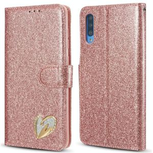 Voor Samsung Galaxy A70/A70S Glitter Poeder Liefde Lederen Telefoonhoes (Roze)