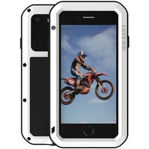 Hou van mei metalen schokbestendig waterdichte stofdichte bescherming telefoonhoesje met glas voor iPhone SE 2022 / SE 2020 / 8/7