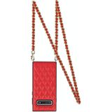 Voor Samsung Galaxy S10 Elegant Rhombic Pattern Microfiber Leather + TPU Shockproof Case met Crossbody Strap Chain