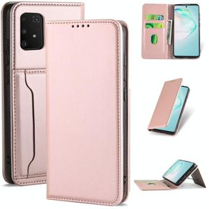 Voor Samsung Galaxy S10 Lite Sterk magnetisme schokbestendig horizontaal flip vloeistof gevoel lederen hoes met Holder & Card Slots & Wallet (Rose Gold)