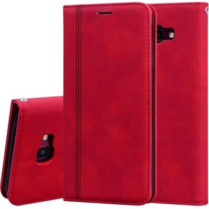 Voor Samsung Galaxy J4 Plus (2018) Frosted Business Magnetic Horizontal Flip PU Leather Case met Holder & Card Slot & Lanyard(Red)