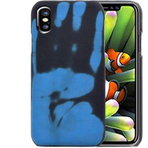 Thermische sensor verkleuring beschermende back cover Case voor iPhone X/XS (blauw)