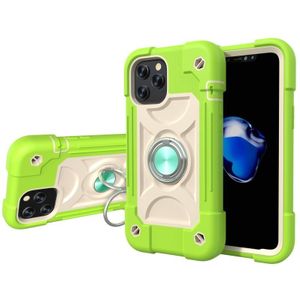 Schokbestendige siliconen + pc beschermhoes met dual-ring houder voor iPhone 12 mini (Guave)