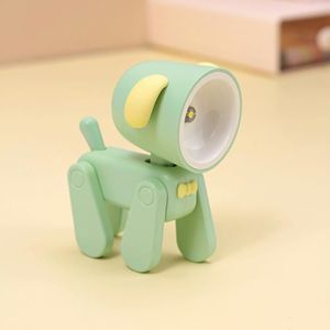 Oplaadbare DIY Cartoon Nachtlampje Desktop Ornament Mini Tafellamp (Puppy Groen)