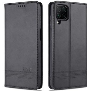 Voor Samsung Galaxy A12 AZNS magnetische kalf textuur horizontale flip lederen geval met kaart slots & houder > portemonnee (zwart)