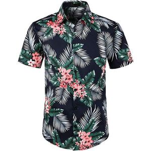 Zomer heren 3D digitaal printen strand casual shirt met korte mouwen  maat: XL