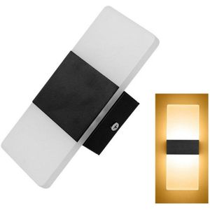 Rechte hoek zwart LED slaapkamer bed muur gangpad balkon muur lamp  grootte: 29  11cm (warm licht)