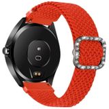Voor Garmin Venu 2 / Samsung Gear S3 / Xiaomi Haylou RS3 22mm Universele verstelbare gevlochten elastische diamant gesp vervangende band horlogeband (oranje rood)