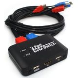 2 poorten USB HDMI KVM Switch Switch Switcher met kabel voor monitor  toetsenbord  muis  HDMI-switch  ondersteuning U Disk Read