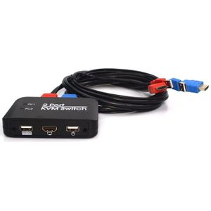 2 poorten USB HDMI KVM Switch Switch Switcher met kabel voor monitor  toetsenbord  muis  HDMI-switch  ondersteuning U Disk Read