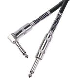 TC048SL 6.35mm Plug Rechtstreeks naar Elbow elektrische gitaar audiokabel  kabellengte: 10m