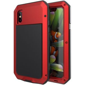 Metalen schokbestendige waterdichte beschermhoes voor iPhone X (rood)