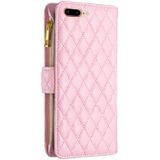 Diamond Lattice Zipper Wallet Leather Flip Phone Case voor iPhone 7 Plus / 8 Plus