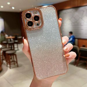 Voor iPhone 11 Pro Max Hoge transparante kleurverloop Glitter TPU-telefoonhoes