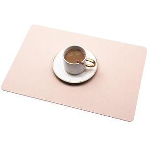 2 STUKS PU Waterdicht Oilproof Leer Warmte-isolatie Placemat (Abrikoos)