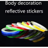 5 rollen fiets mountainbike motorfiets sticker auto contour reflecterende sticker nacht rijden reflecterende sticker  maat: 2 x 800cm (rood wit)