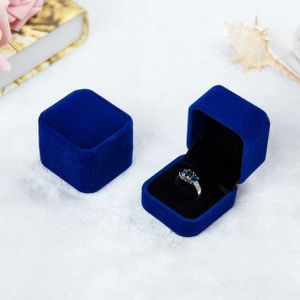 3 PC'S bruiloft sieraden accessoires squre Velvet sieraden doos sieraden Display geval geschenkdozen ring oorbellen vak (blauw)
