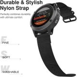 Voor Garmin fenix 5 22mm drie-ring nylon horlogeband (zwart)