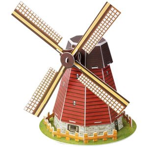 3 PCS 3D Puzzel Mini World Building Model Kinderen assembleren intellectuele speelgoed (Dutch Windmills)
