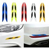 2 Sets Carbon Fiber Waarschuwing Sticker Auto Anti-Collision Strip Bladplaat Reflecterende Sticker Hood Licht Wenkbrauw Anti-Collision Drops Sticker (4 stks (bumper geel))