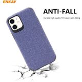 Voor iPhone 11 ENKAY ENK-PC031 Business Series Denim Texture PU Leather + TPU Soft Slim Case Cover(Blauw)