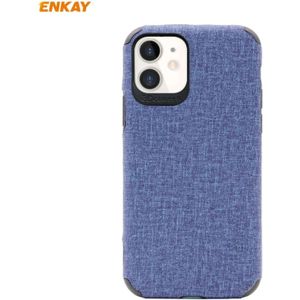 Voor iPhone 11 ENKAY ENK-PC031 Business Series Denim Texture PU Leather + TPU Soft Slim Case Cover(Blauw)