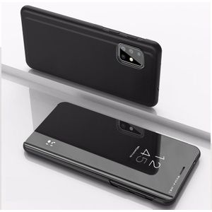 Voor Galaxy A51 Vergulde Spiegel horizontale flip lederen cover met stand mobiele telefoon Holster (Zwart)