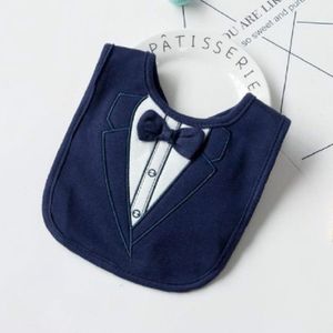 Groomsman Speeksel Handdoek Kind Fake Gentleman Bow Tie Persoonlijkheid Waterproof Bib (Navy)