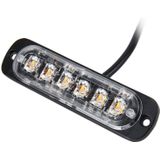 DC 12V-24V 3W 6LEDs SMD-2835 lampen 17 Flash patronen 3 lijnen auto flitslamp waterdichte Auto Truck noodhoeslen Strobe Flash waarschuwingslampje  kabel lengte: 90cm (wit licht + rood licht)