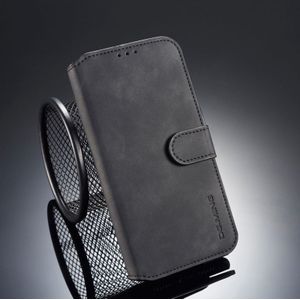 DG. MING Retro olie kant horizontale Flip Case voor iPhone XR  met houder & Card Slots & portefeuille (zwart)