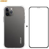 Hat-Prince ENKAY 2 in 1 Clear TPU Soft Case Shockproof Cover + 0 26mm 9H 2.5D Full Glue Full Coverage Tempered Glass Protector Film For iPhone 12 Pro Max Hat-Prince ENKA