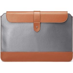 Horizontale Microfiber Kleur Matching Notebook Liner Bag  Stijl: Liner Bag (grijs + bruin)  Toepasselijk model: 14-15.4 inch