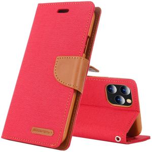 Voor iPhone 11 Pro MERCURY GOOSPERY CANVAS dagboek canvas textuur horizontale Flip lederen draagtas met kaartsleuven & portemonnee & houder (rood)