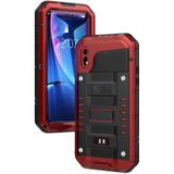 Waterdicht stofdicht schokbestendig zink legering + siliconen case voor iPhone XR (rood)